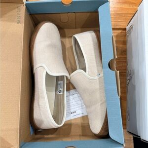 TOMS Beige Canvas Slip-Ons